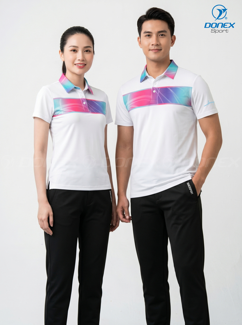 Áo thể thao nữ AC-3858-01-19 Trắng phối xanh ngọc